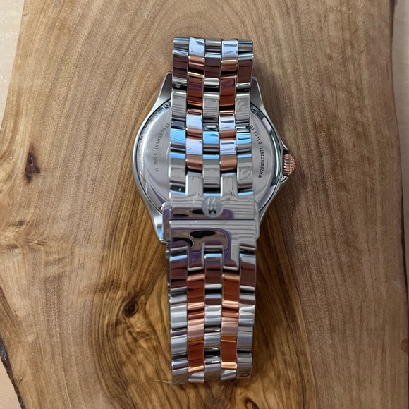 Michele Belmore Diamond Watch with Rose Gold & Stainless Steel Band - Picture 6 of 8